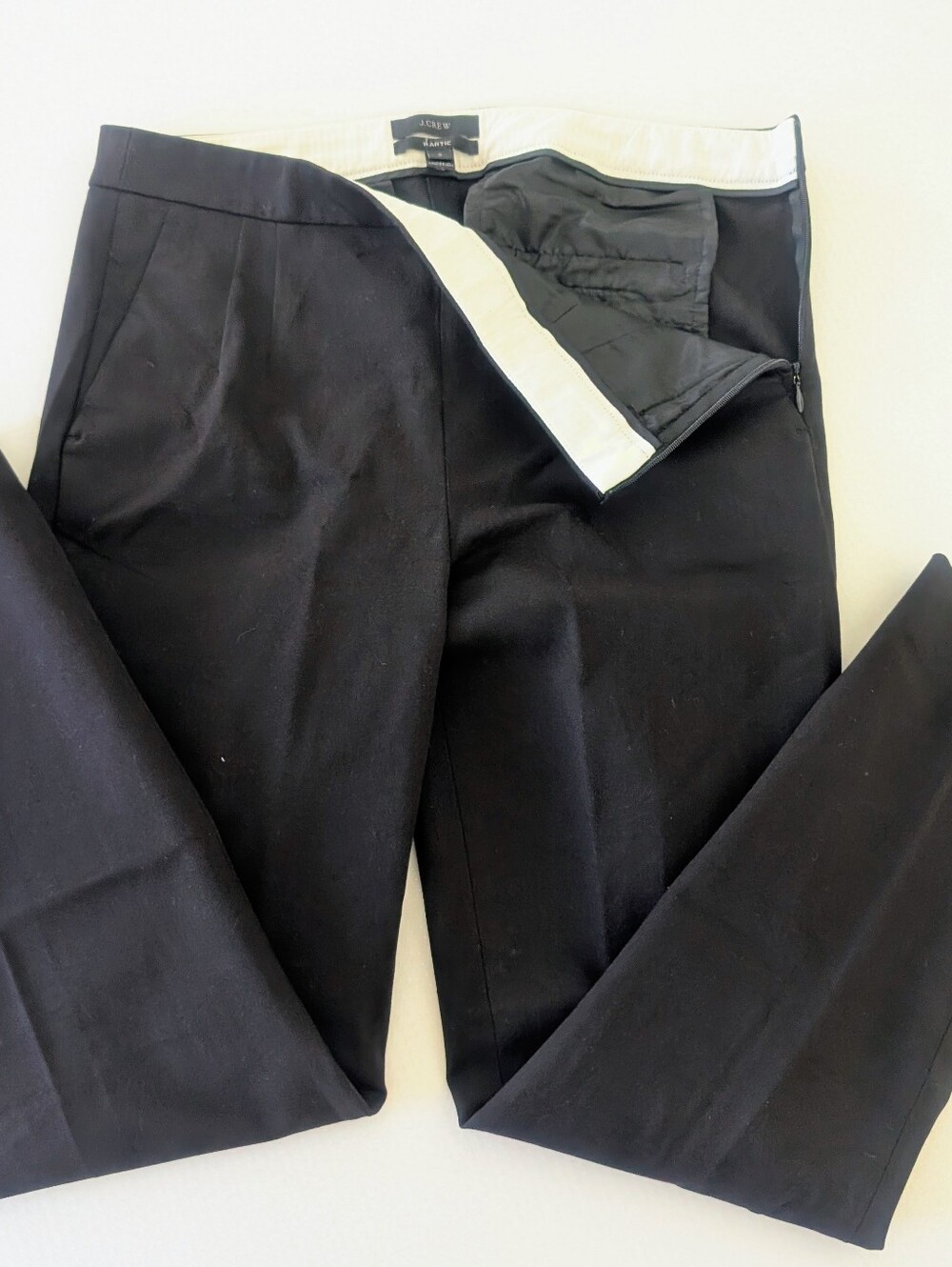 J.Crew Martie Women's Dress Pants Size 2 Side Zip Ankle Work Pants Black